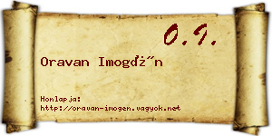 Oravan Imogén névjegykártya